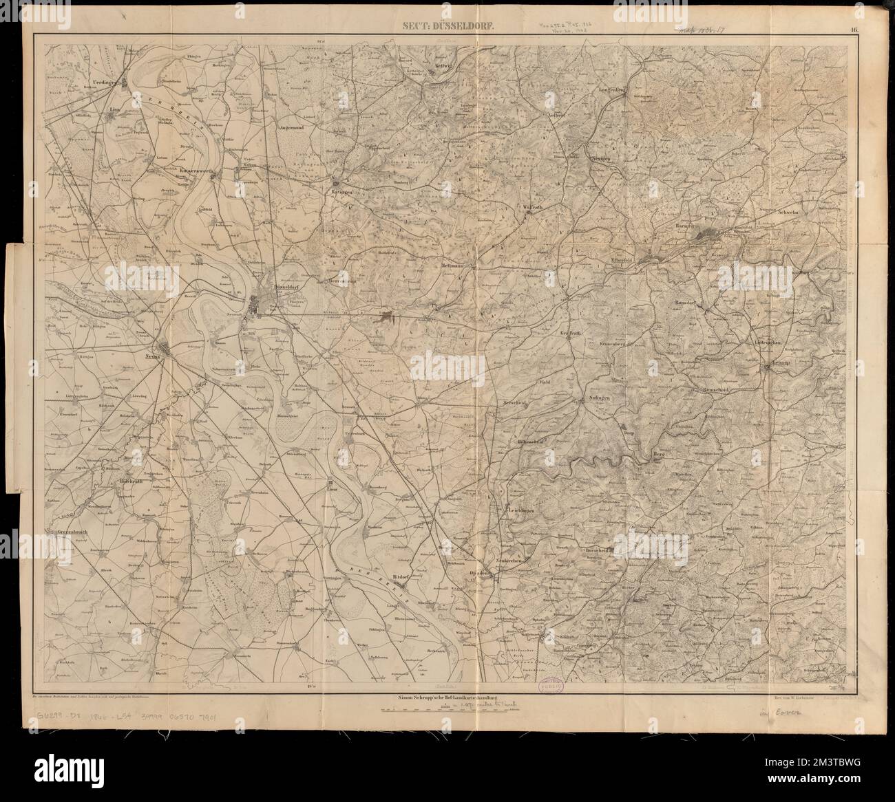 Abschnitt: Düsseldorf , Düsseldorf Deutschland, Karten Norman B. Leventhal Kartenzentrum Sammlung Stockfoto