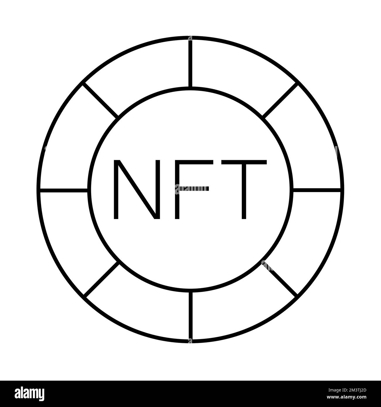 NFT-Symbol. Nicht fungibler Tokensymbolvektor Stock Vektor