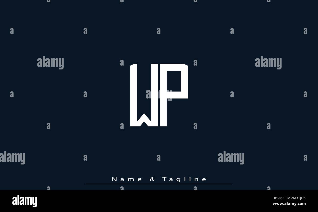 Alphabet Buchstaben Initialen Monogramm Logo WP , PW Stock Vektor