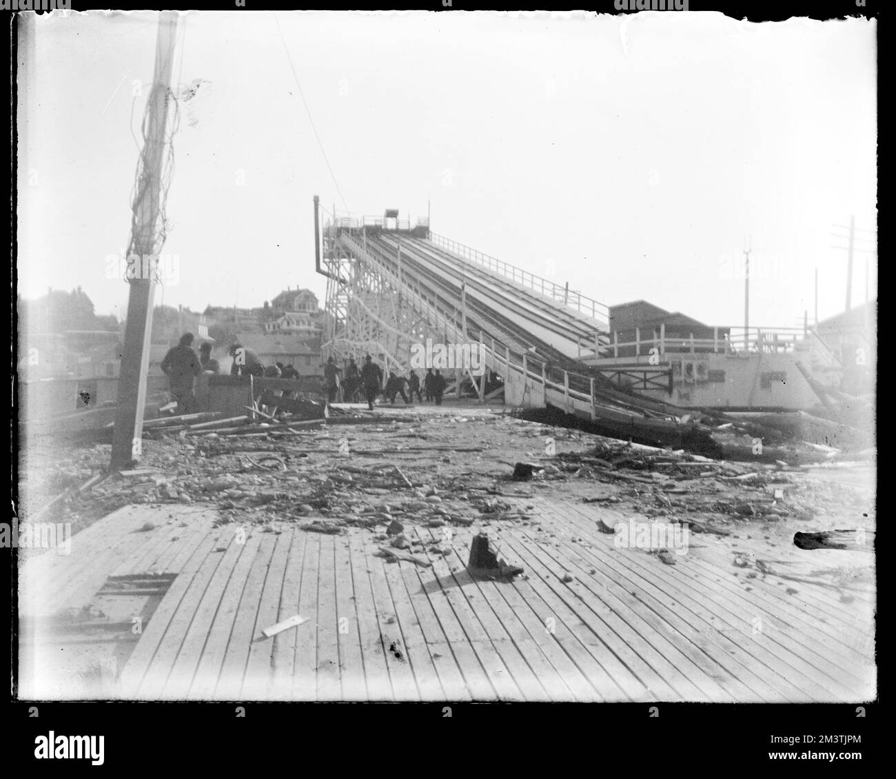 Nach dem großen Sturm am 27 1898. November, Stürmen. Hingham Public Library Glass Slide Kollektion Stockfoto
