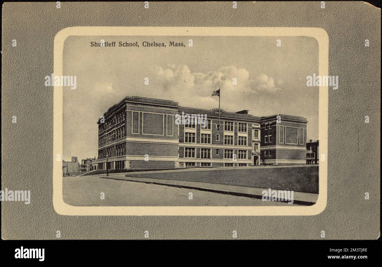 Shurtleff School, Chelsea, Mass. , Schulen. Chelsea Public Library Archivsammlung Stockfoto