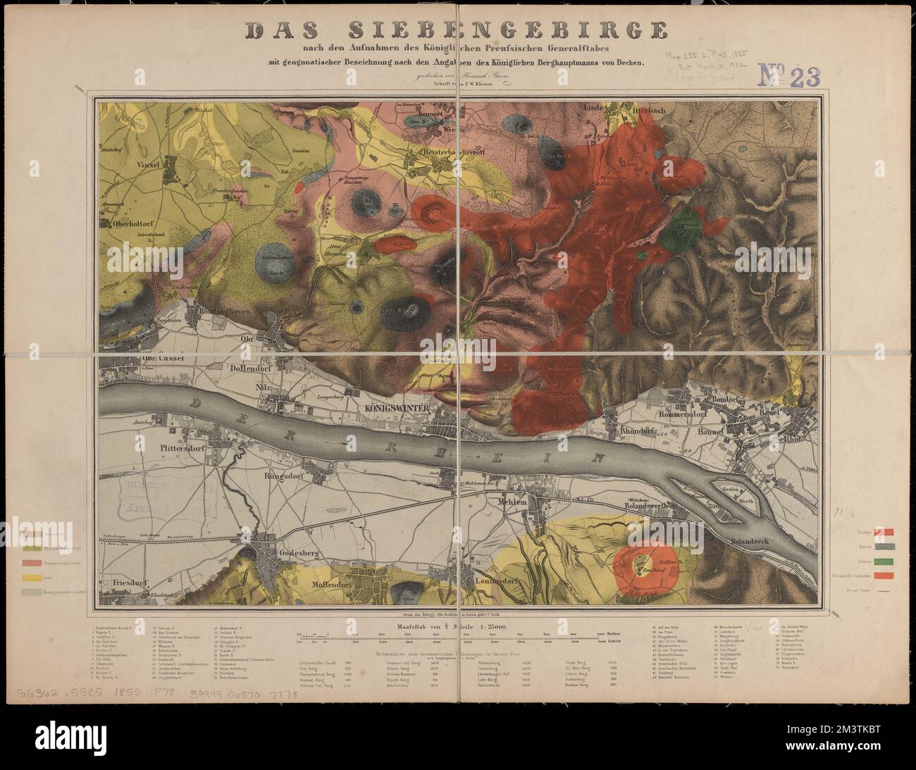 Das Siebengebirge, Geology, Germany, Siebengebirge, Maps, Siebengebirge Deutschland, Karten Norman B. Leventhal Map Center Collection Stockfoto