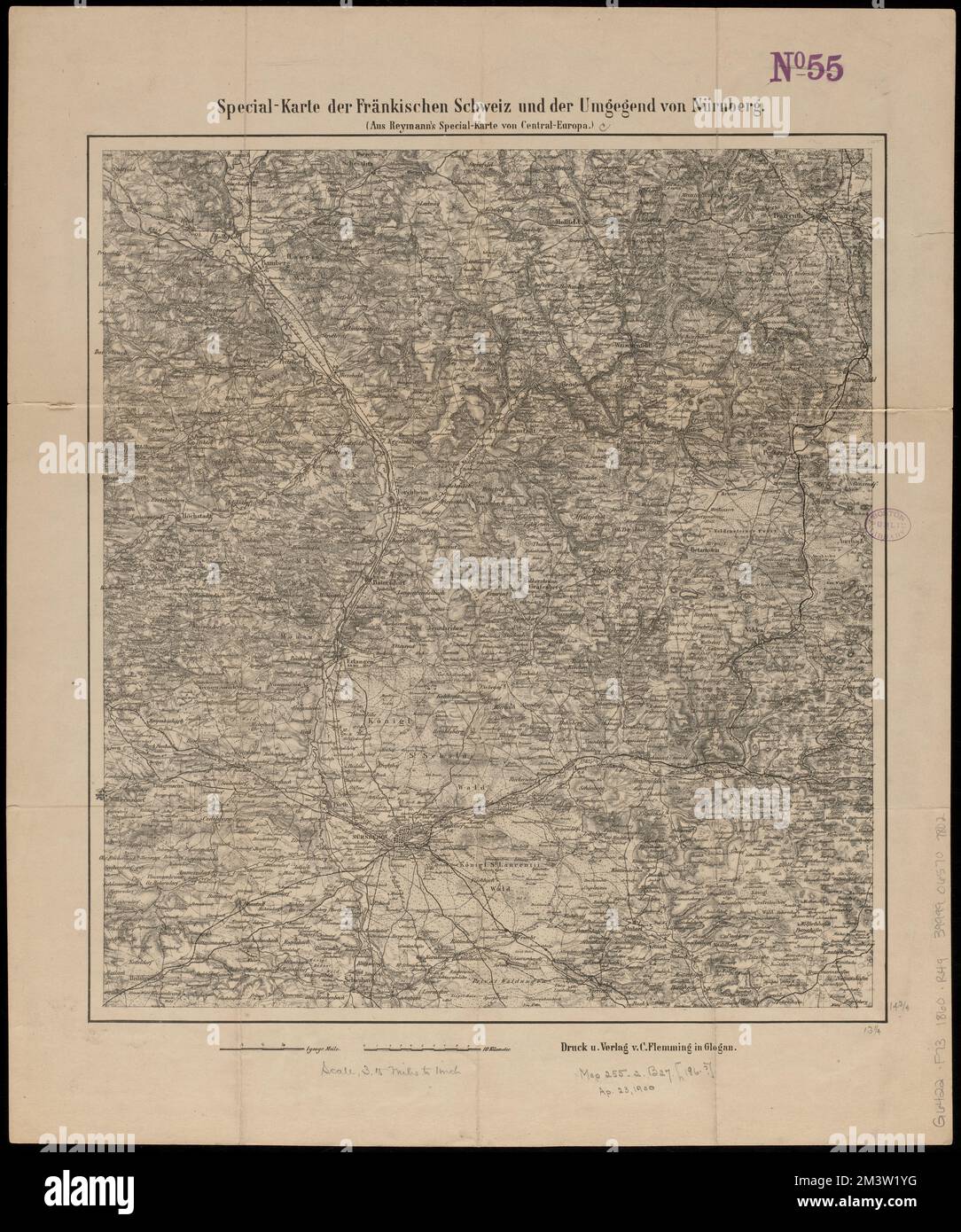 Special-karte der Fränkischen Schweiz und der umgegend von Nürnberg : (aus Reymanns Special-karte von Central-Europa) , Fränkische Schweiz Deutschland, Karten Norman B. Leventhal Map Center Collection Stockfoto