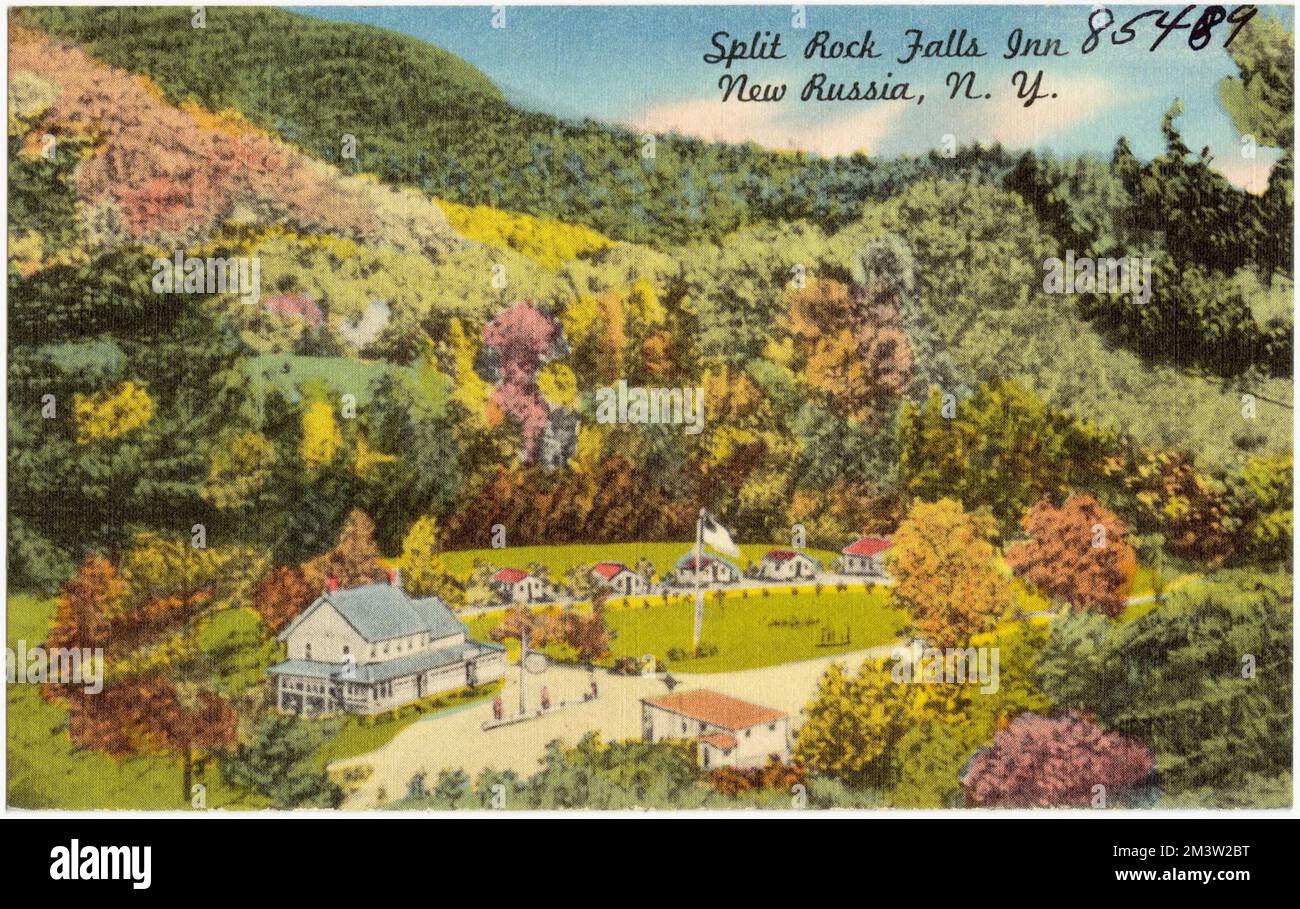 Split Rock Falls Inn, New Russia, N. Y. , Hotels, Berge, Tichnor Brothers Collection, Postkarten der Vereinigten Staaten Stockfoto