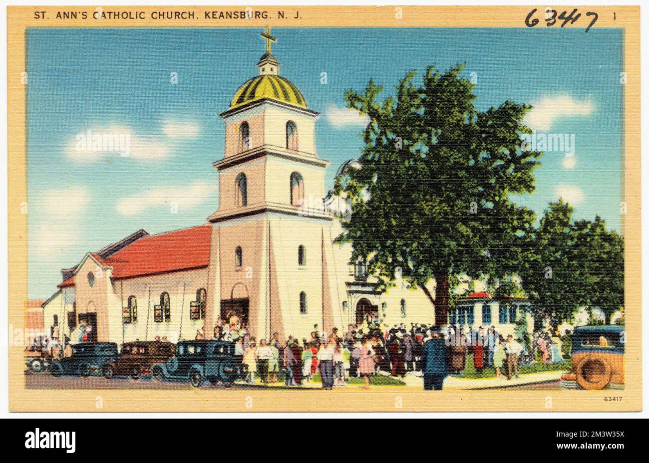 St. Anns katholische Kirche, Keansburg, N.J. , Kirchen, Tichnor Brothers Collection, Postkarten der Vereinigten Staaten Stockfoto