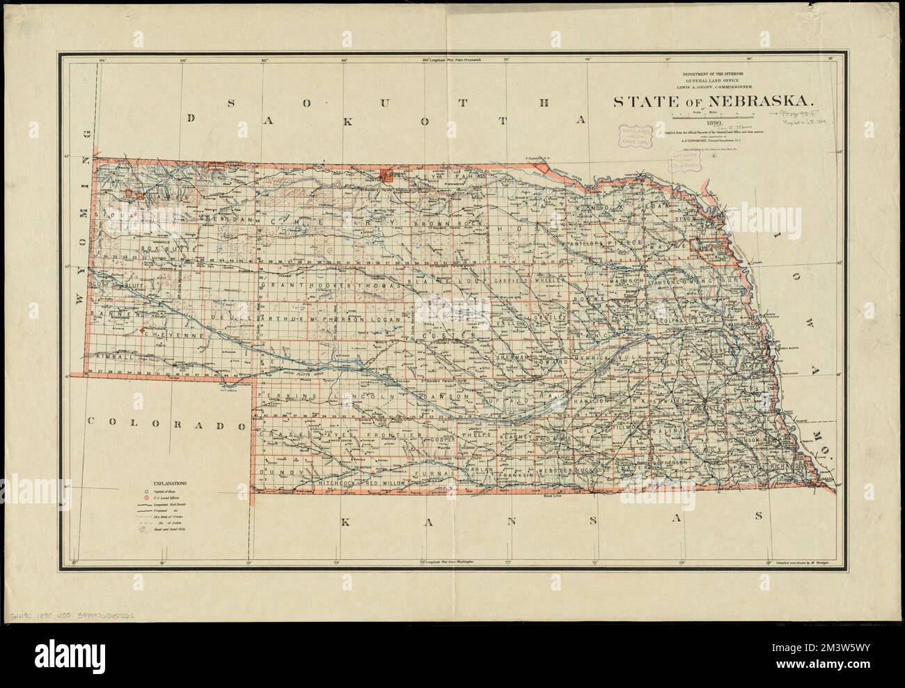 State of Nebraska, Nebraska, Maps Norman B. Leventhal Map Center Collection Stockfoto