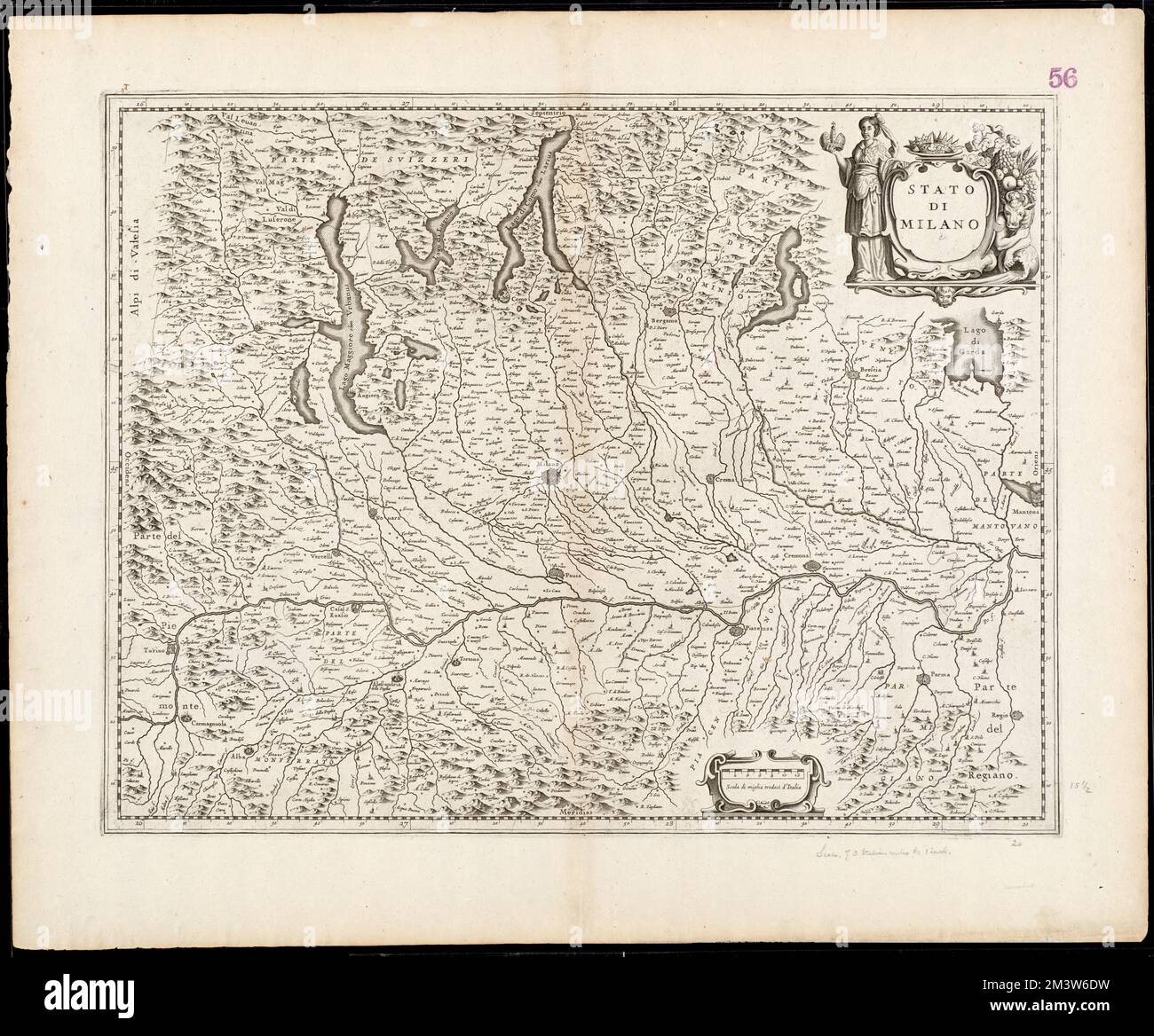 Stato di Milano , Mailand Italien, Karten, frühe Arbeiten zu 1800 Norman B. Leventhal Map Center Collection Stockfoto