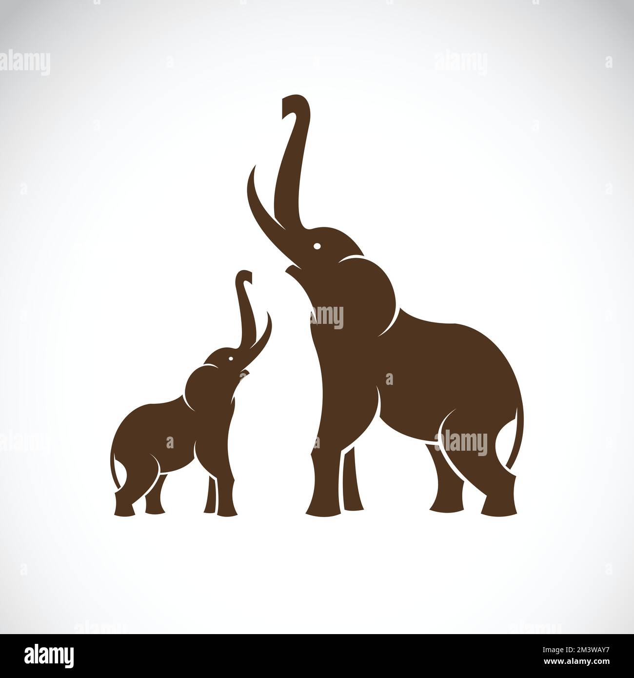 Vektor eines Elefanten auf weißem Hintergrund. Leicht editierbare Vektorgrafik mit Ebenen. Wilde Tiere. Stock Vektor