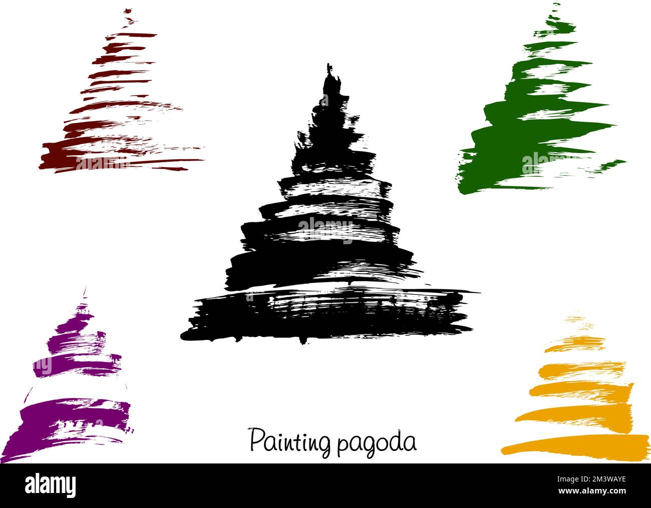 Vektorpagode-Illustration. Leicht bearbeitbare Layered-Vektordarstellung. Stock Vektor