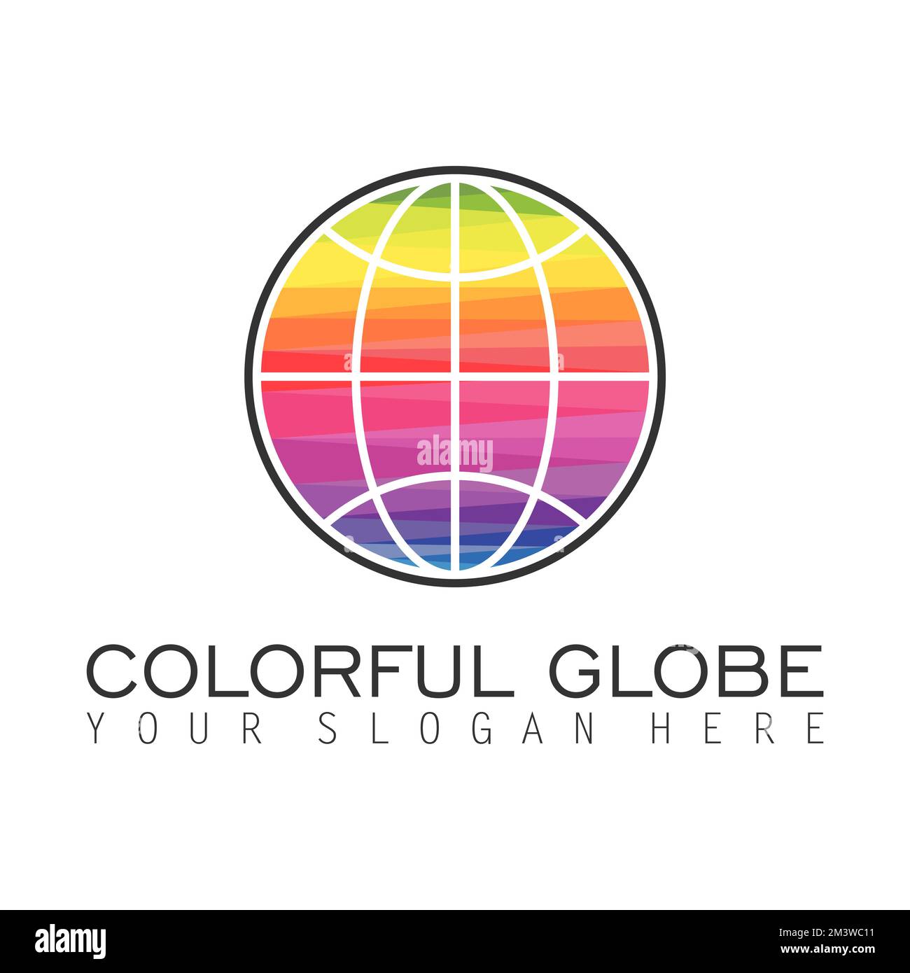 Kugel oder Erde mit verschiedenen Farben oder Regenbogenbild Grafiksymbol Logo Design abstraktes Konzept Vektormaterial. Symbol für die Gruppe. Stock Vektor