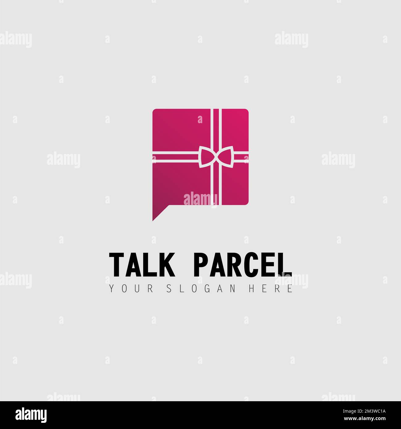 Paket und Unterhaltung oder Chat Bildgrafik Symbol Logo Design abstraktes Konzept Vektormaterial. Kann als Symbol im Zusammenhang mit Geschenken oder Gesprächen verwendet werden Stock Vektor