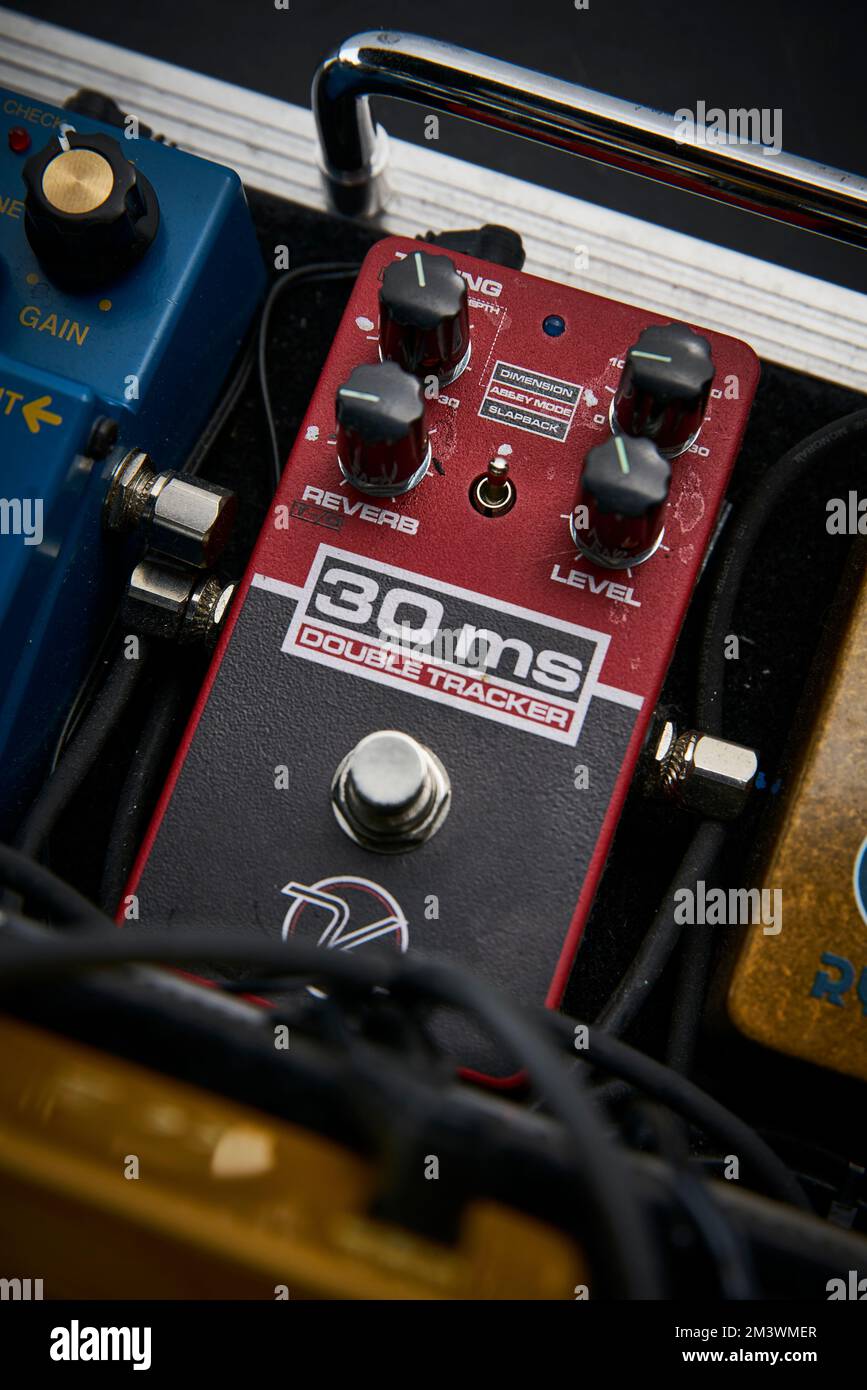 Das Pedal Board des Gitarristen Gem Archer, ehemaliger OasisGitarrist