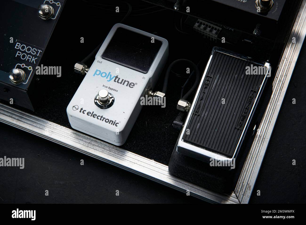 Das Pedal Board des Gitarristen Gem Archer, ehemaliger OasisGitarrist