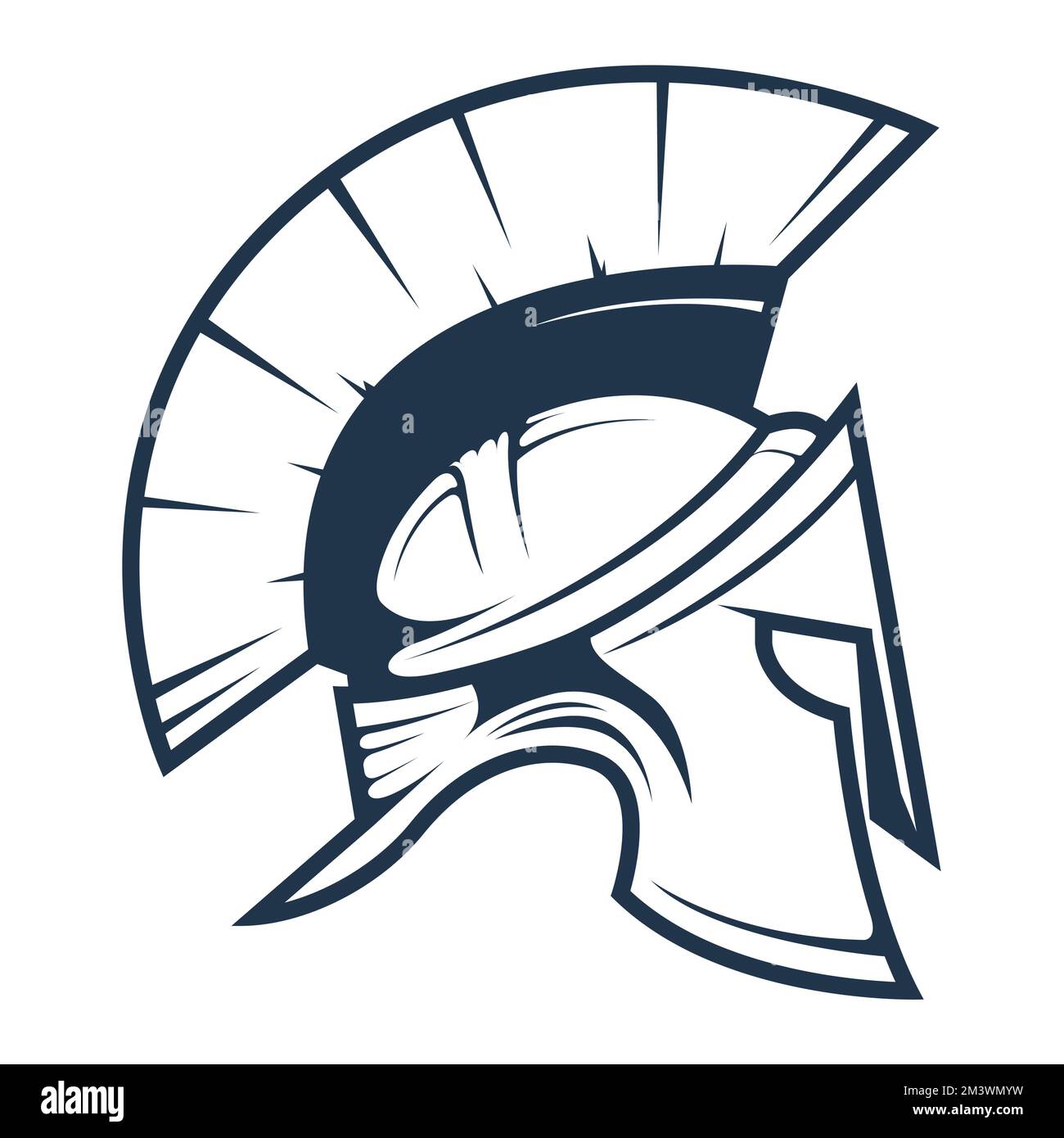 Spartan-Krieger-Helm, das römische Reich Legionär oder Gladiator-Kopfstück, alter Soldat, Vektor Stock Vektor
