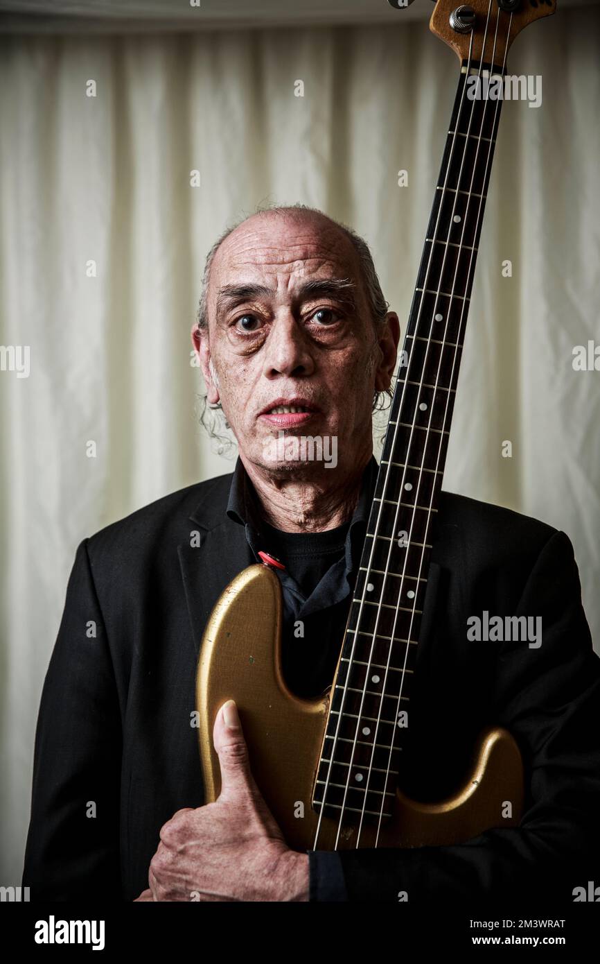 Norman Watt-Roy Backstage beim Rock Against Cancer Festival in Wiltshire. Stockfoto