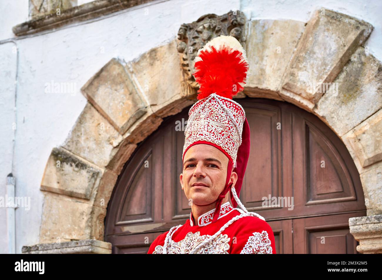 Apulien Apulien Italien. Ostuni. Festival des Heiligen Orontius. Die „cavalcata“, eine Pferdeprozession in den Straßen der Stadt Stockfoto