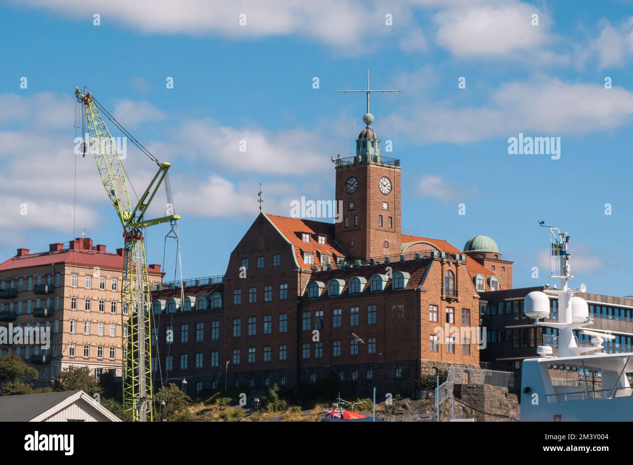European City Street und Alte Gebäude, Kanal, Hauptbahnhof in Göteborg, Schweden Stockfoto