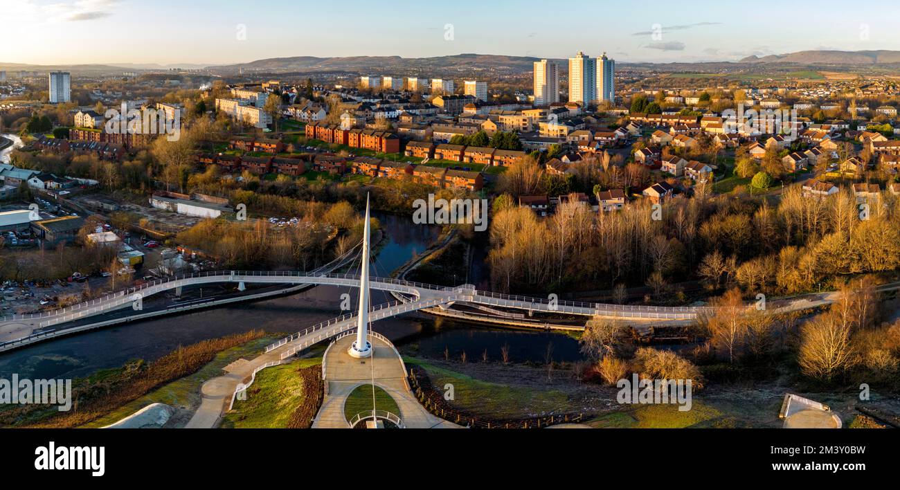 Stockingfield Bridge Park by the Forth & Clyde Canal, Glasgow, Schottland, Großbritannien Stockfoto