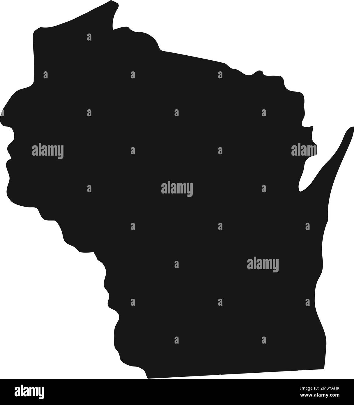 Silhouette der Staatsgrenze von Wisconsin. Stock Vektor