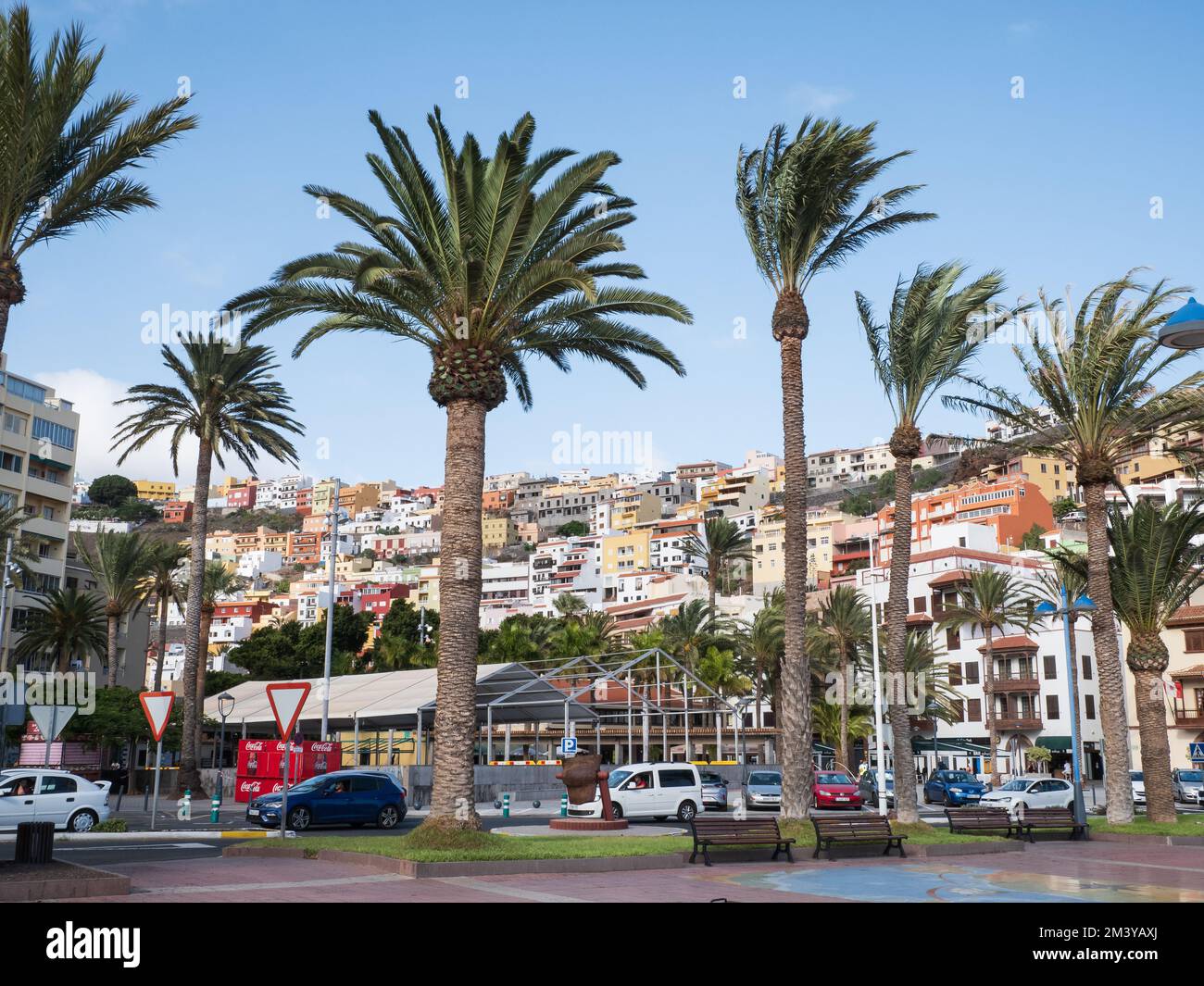 La Gomera, Spanien; November 8. 2022: Plaza de las Americas in San Sebastian de la Gomera, Kanarische Inseln Stockfoto