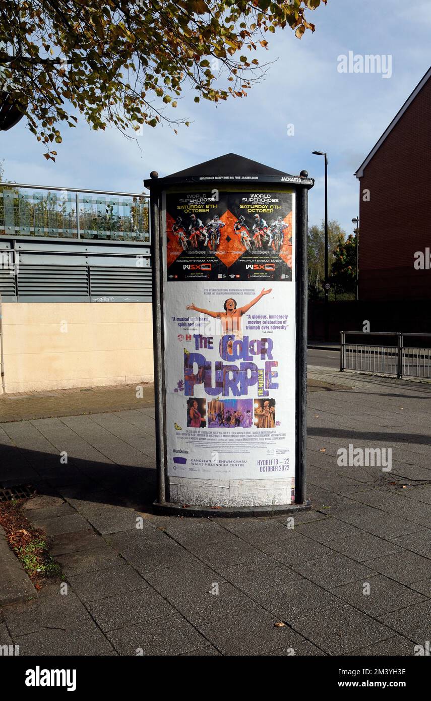 Poster für das Musical „Color Purole“, Cardiff Bay. 2022 Stockfoto