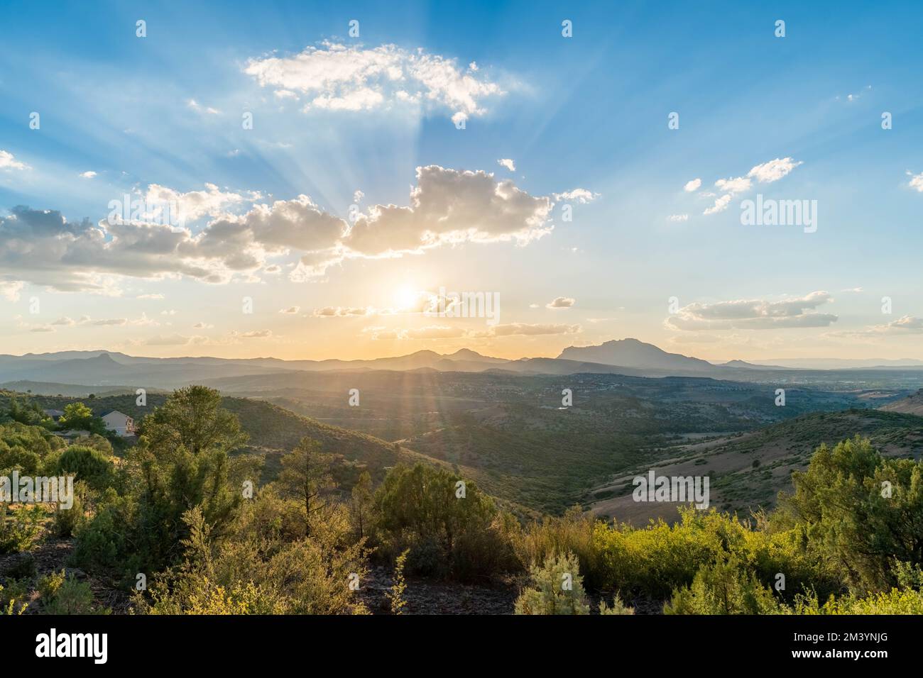 Prescott Blick auf Granitberge Stockfoto