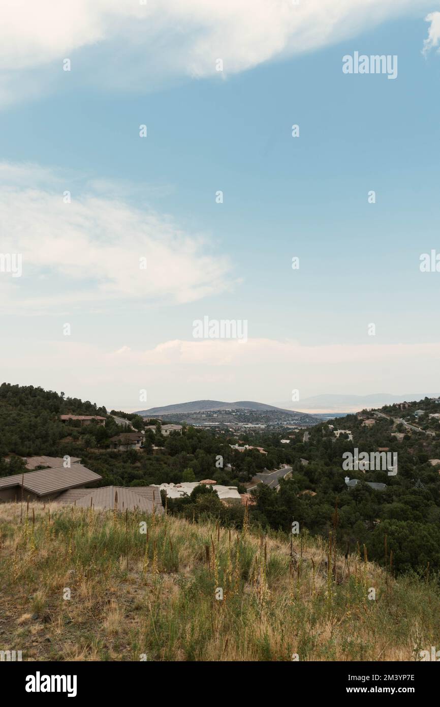 Prescott Blick auf Granitberge Stockfoto