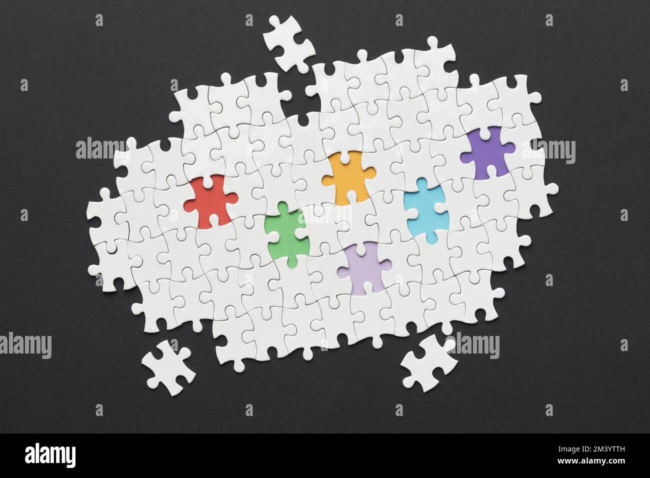 Diversity Anordnung mit verschiedenen Teilen Puzzle Stockfoto