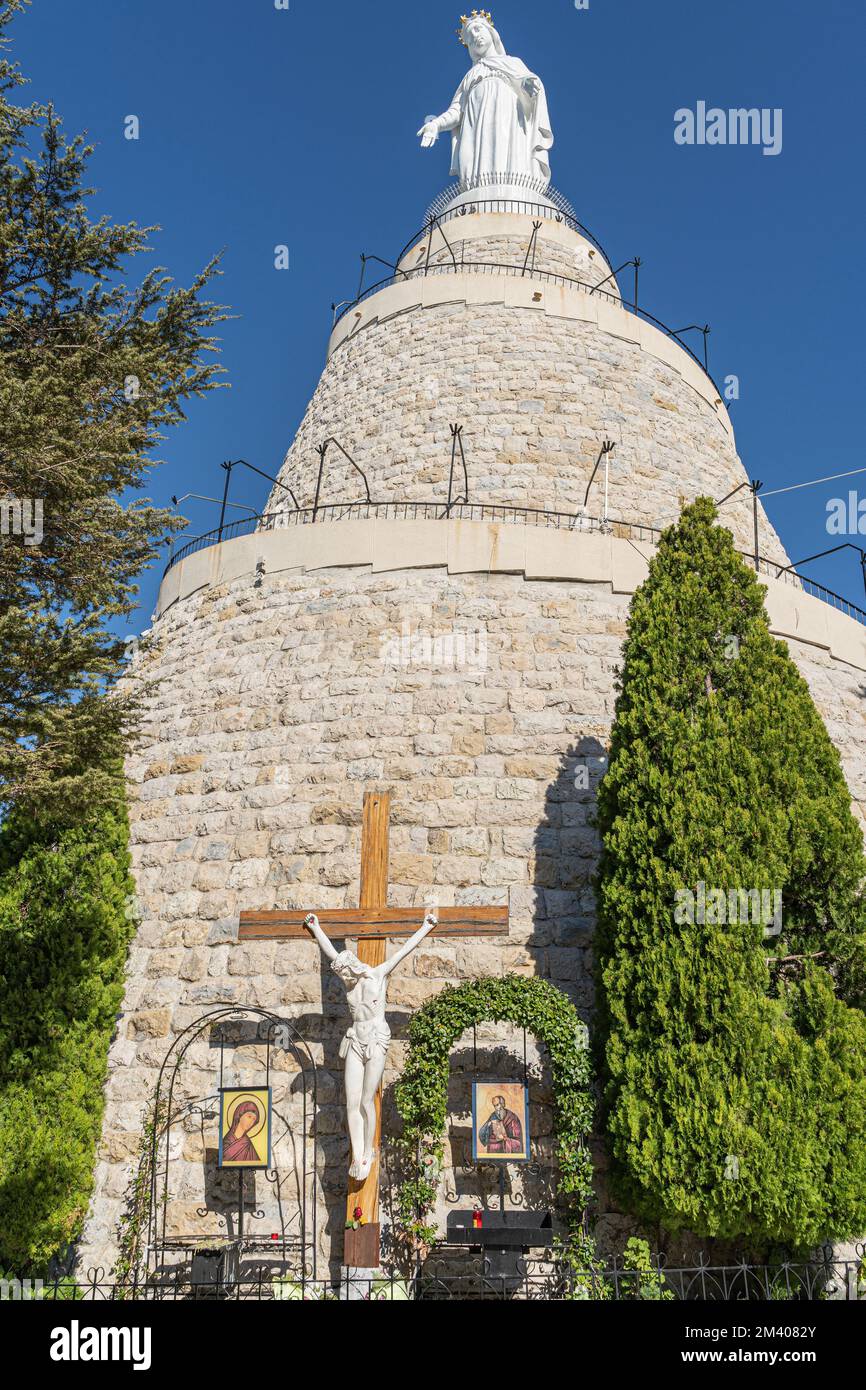 Die Statue der Jungfrau Maria in Harissa, Libanon Stockfoto