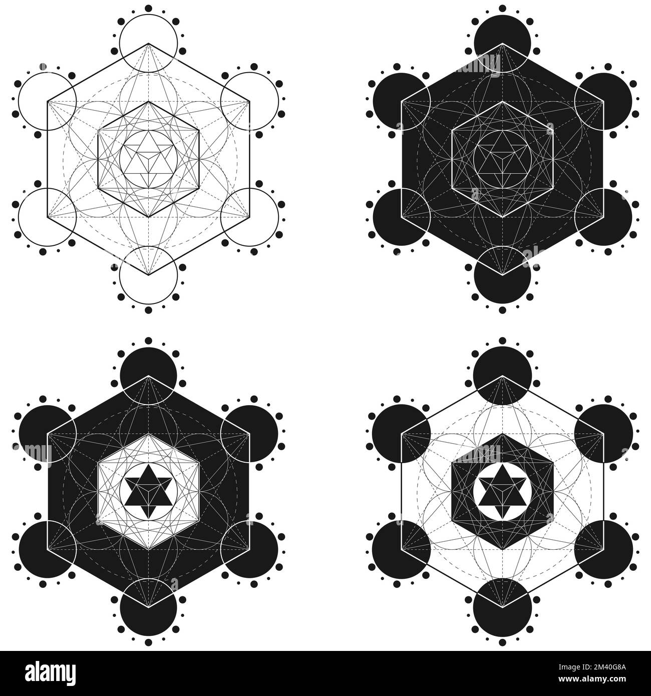 Vektordesign des metatron-Symbols, heilige Geometrie, metatronische geometrische Figur Stock Vektor