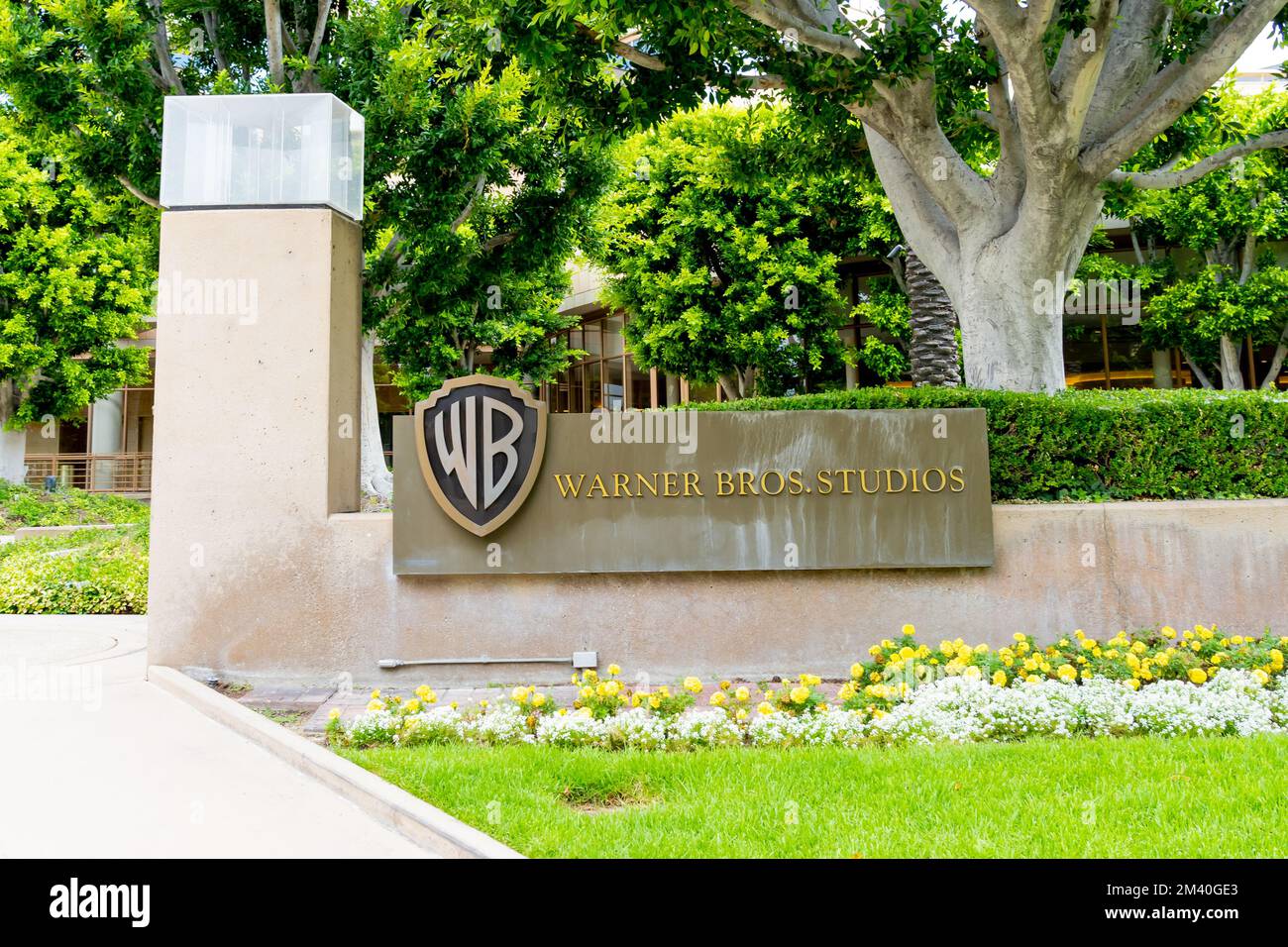 Warner Bros Studiozentrale in Burbank, CA, USA. Stockfoto