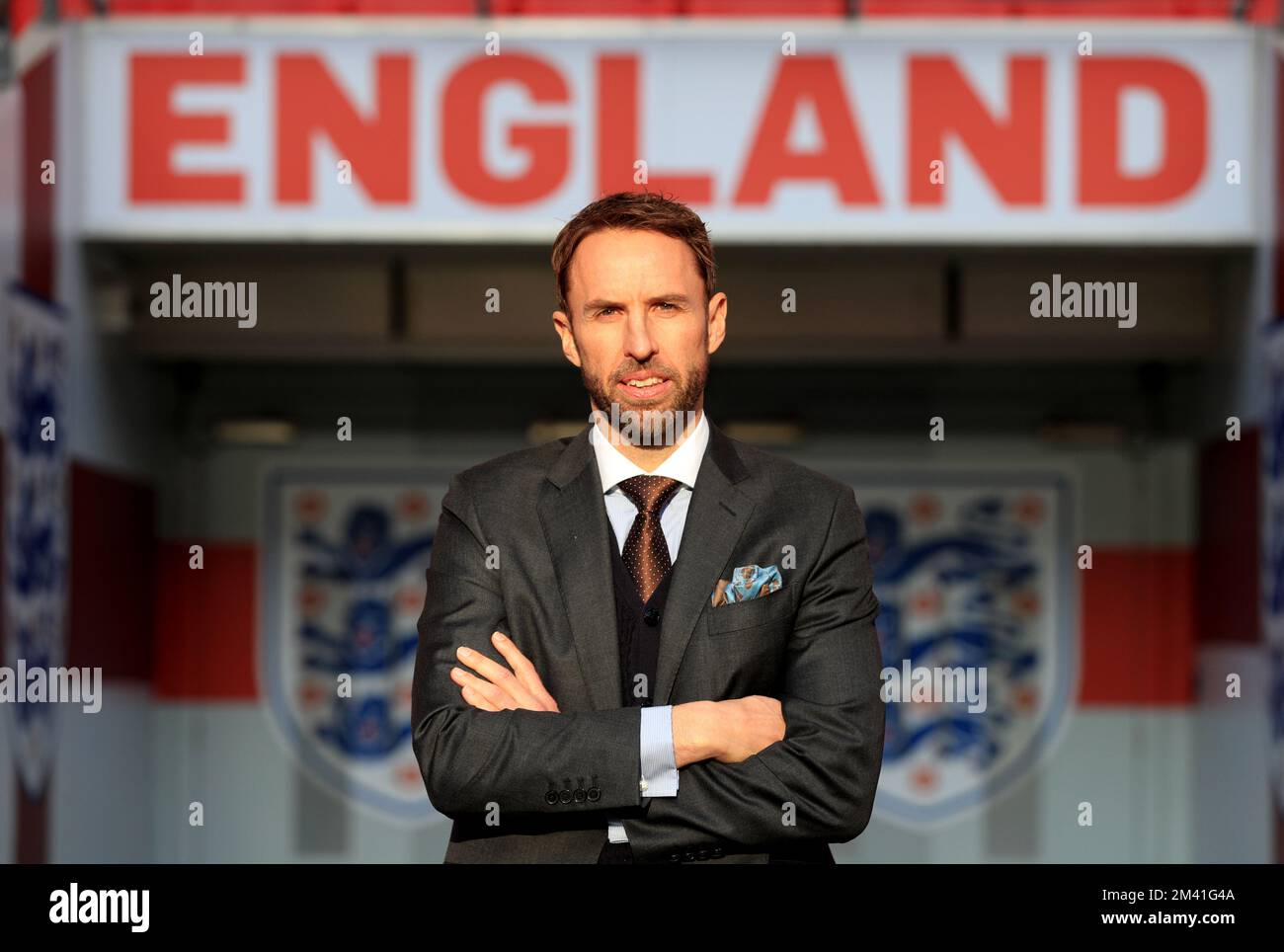 Dateifoto vom 01.-12-2016 von New England Manager Gareth Southgate, der als englischer Manager, die Nachrichtenagentur der PA, weiterbleiben soll. Ausgabedatum: Sonntag, 19. Dezember 2022. Stockfoto