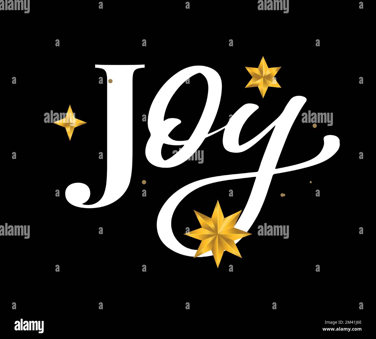 Joy Textvektor mit einer eleganten Typografie geschrieben Stock Vektor