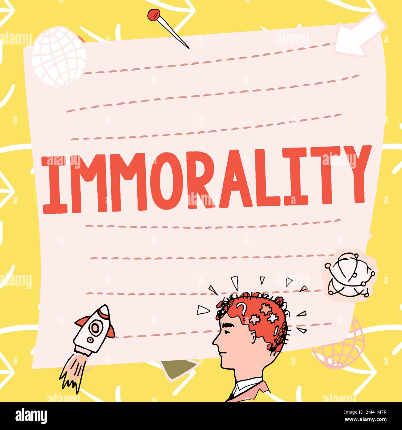 HandschriftZeichenUnmoralität. Begriff, der den Zustand oder die