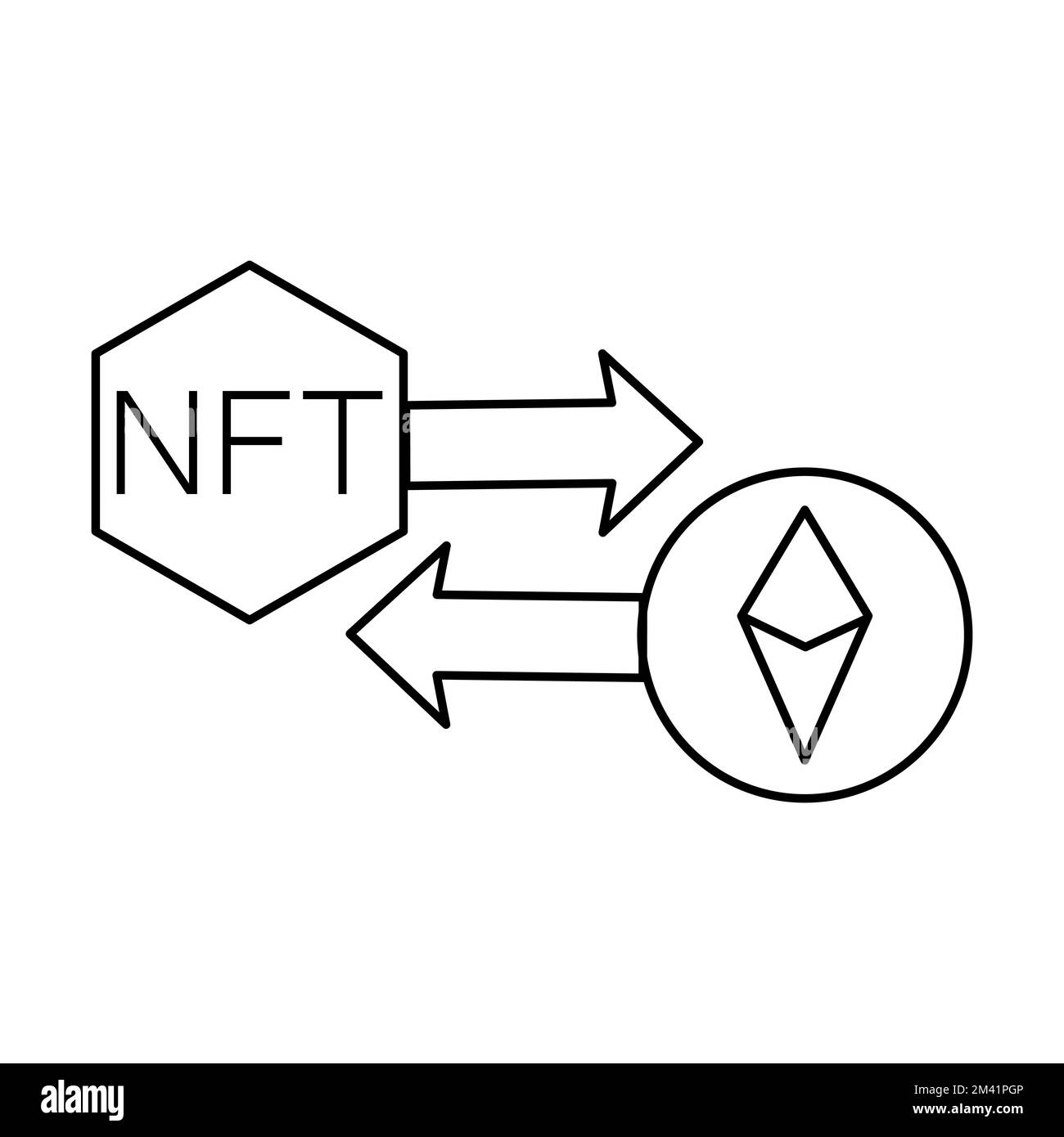 NFT-Symbol. Nicht fungibler Tokensymbolvektor Stock Vektor