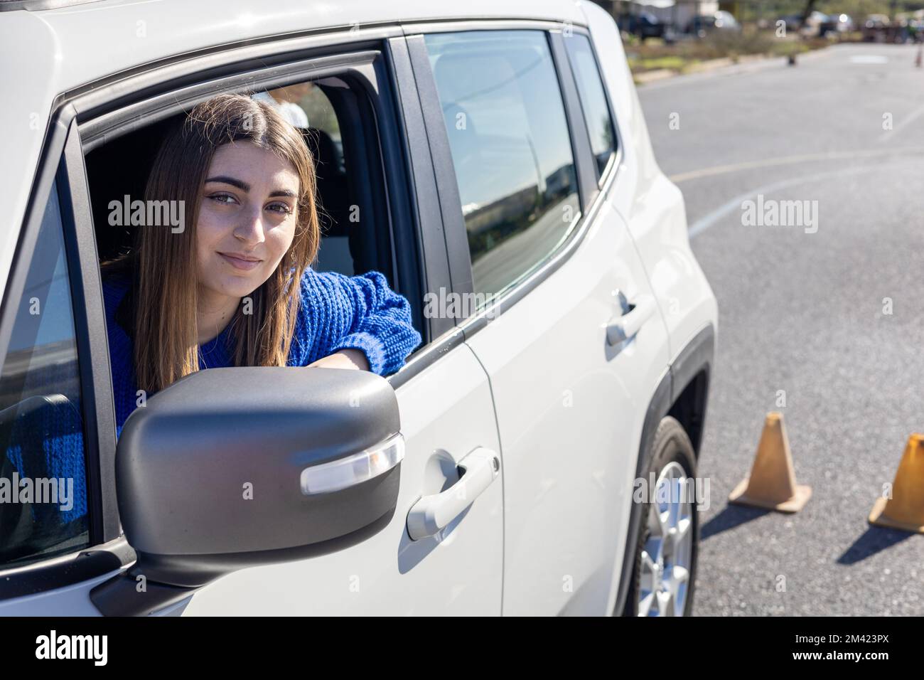 Fahrtraining Teenager Fahrtest - Parkfahrschule Stockfoto