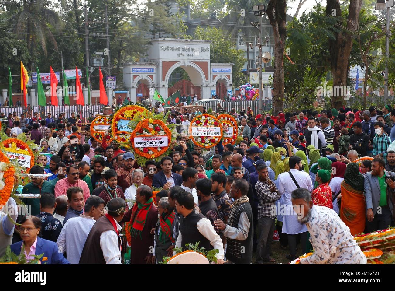 Siegesfeier in Bangladesch. Sylhet, Bangladesch am 16. Dezember 2022. Stockfoto