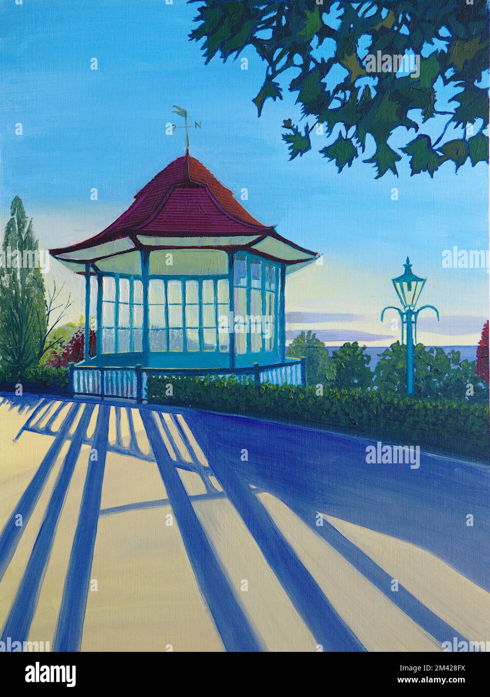 Gemälde von Bandstand in Horniman Gardens London Stockfoto