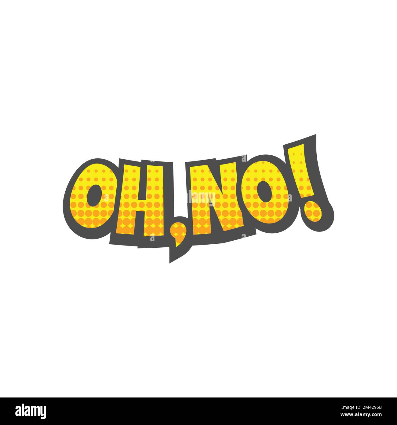 Oh, nein! 3D Buchstaben mit Halbtonvektor. Oh, keine bunten Buchstaben, Pop-Art. Stock Vektor