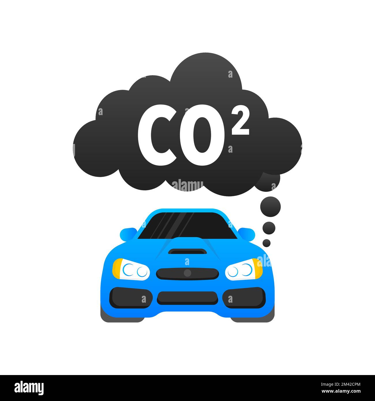Symbol für CO2-Emissionen. Kohlendioxid. Wagen CO2 Wolke. Stock Vektor