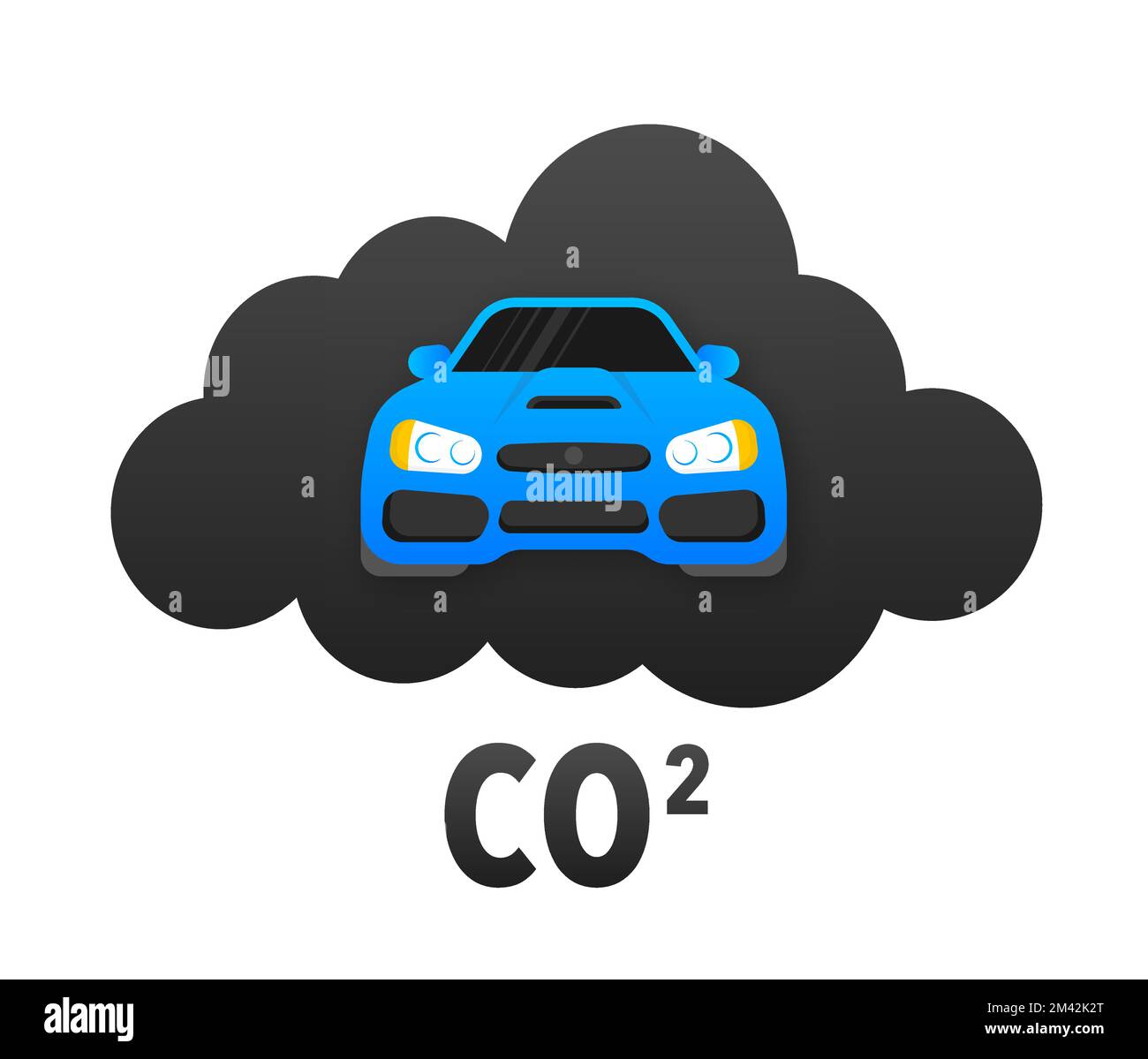 Symbol für CO2-Emissionen. Kohlendioxid. Wagen CO2 Wolke. Stock Vektor