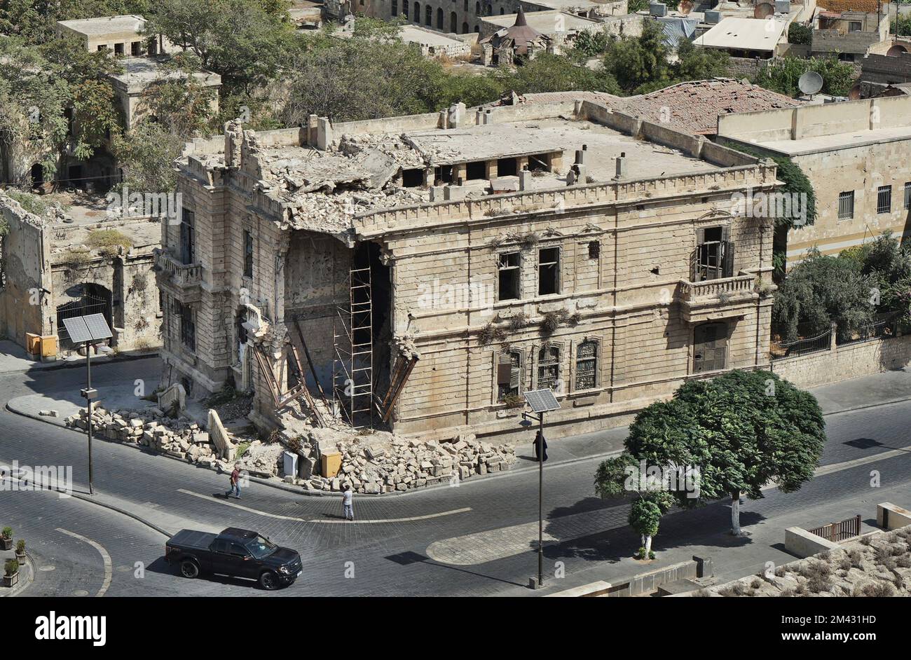 Aleppo, Syrien, die antike Stadt Aleppo nach dem Krieg Stockfoto