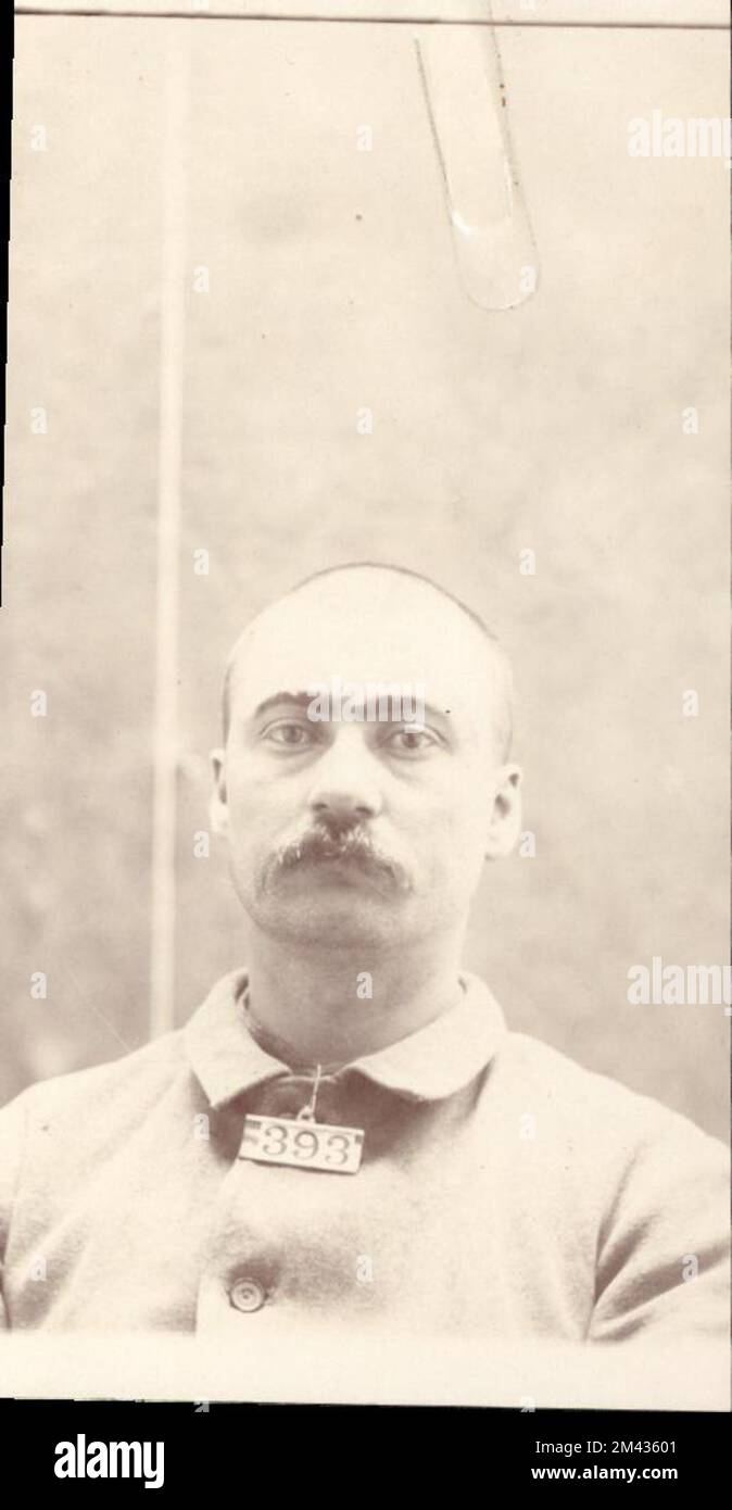 Foto von William Burgess. Gefängnisbüro, Fallakten von Insassen. Stockfoto