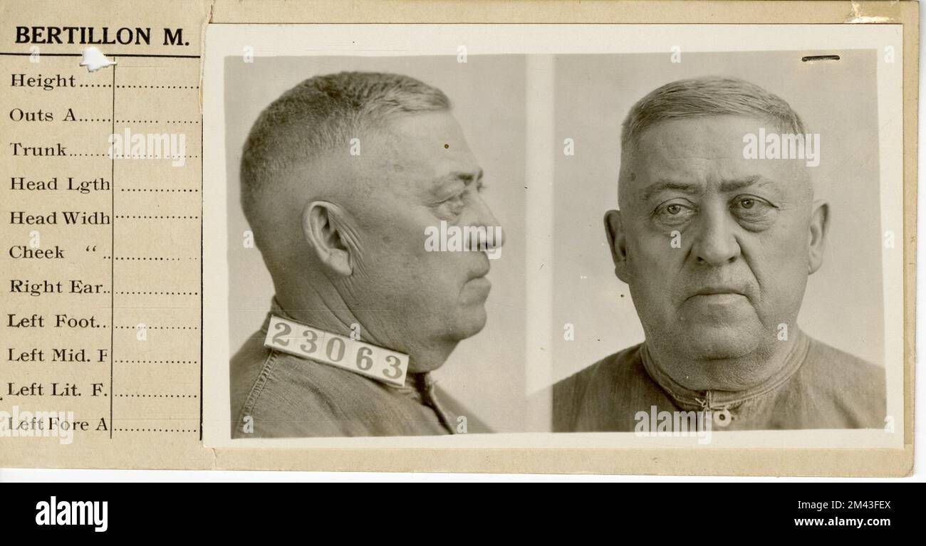 Foto von William Dugan. Gefängnisbüro, Fallakten von Insassen. Stockfoto