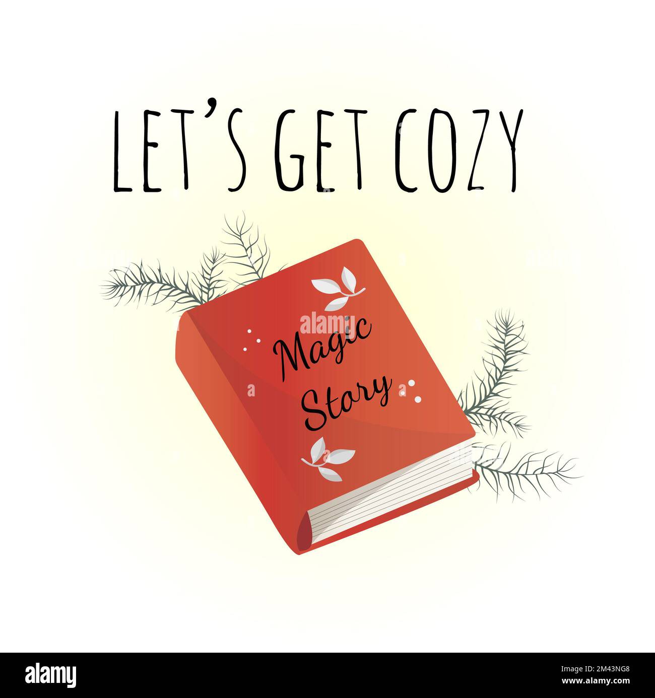 Rotes Zeichentrickbuch. Das Zauberbuch. Geheimnisvolles Buch mit Märchen auf rotem Cover Stockfoto