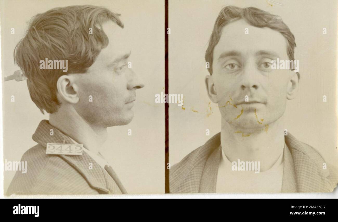 Foto von George Hall. Gefängnisbüro, Fallakten von Insassen. Stockfoto