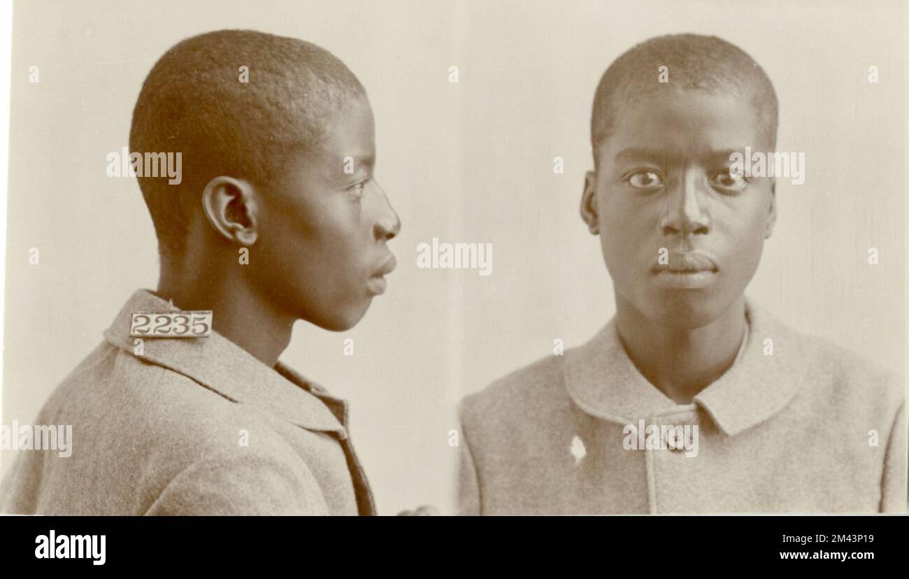 Foto von Henry Edwards. Gefängnisbüro, Fallakten von Insassen. Stockfoto