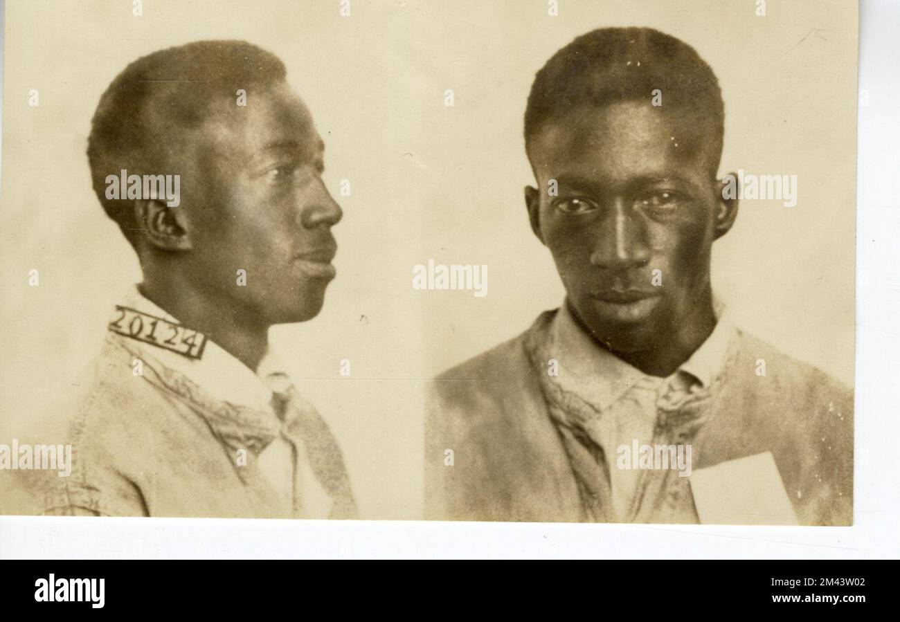 Foto von Louis Edwards. Gefängnisbüro, Fallakten von Insassen. Stockfoto