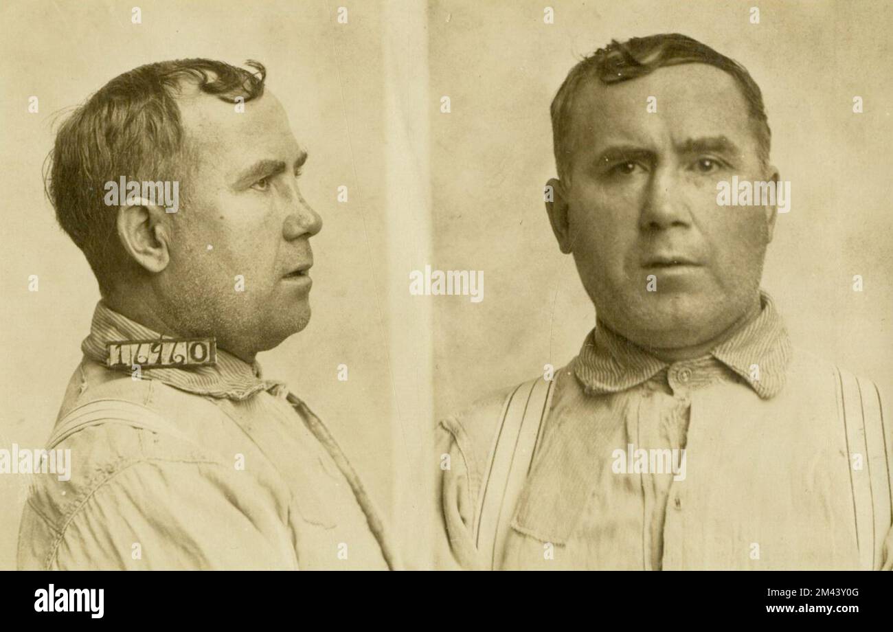 Foto von Charles Kelly (alias Charles Kelley). Gefängnisbüro, Fallakten von Insassen. Stockfoto
