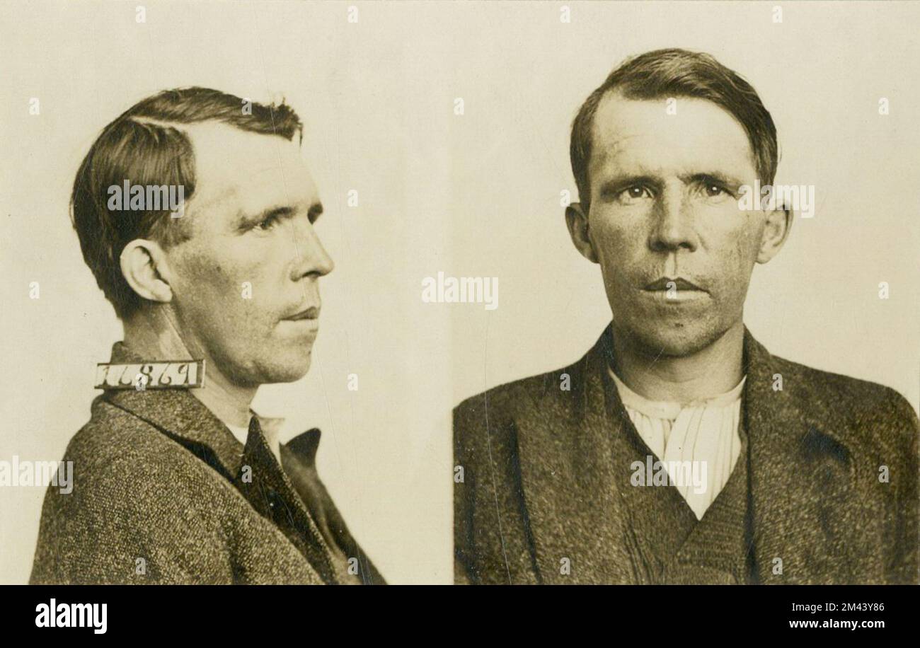 Foto von Roy B. Wright. Gefängnisbüro, Fallakten von Insassen. Stockfoto